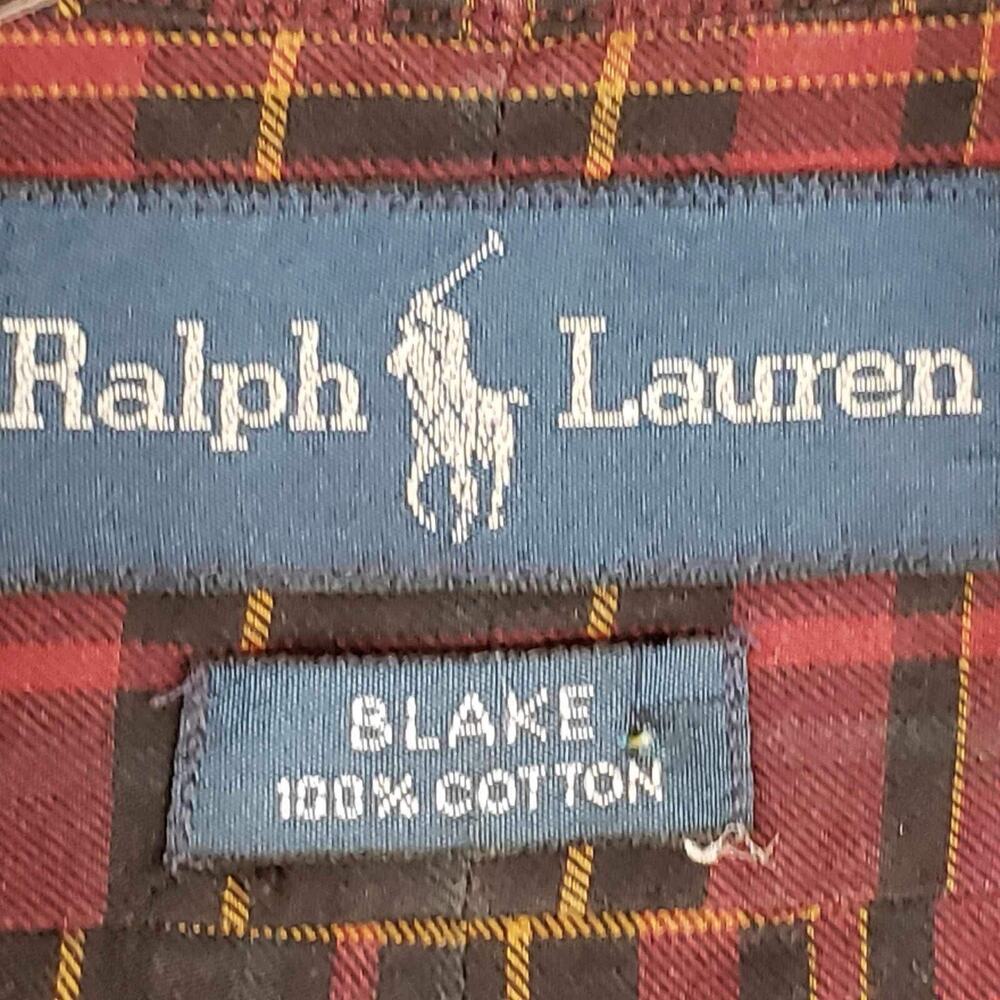 Polo Ralph Lauren Shirt Oxford Mens Size Large L Red Plaid Button Down Preppy - Picture 4 of 8
